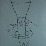 Bailing Device, 2006, Oil on paper 18” x 12”